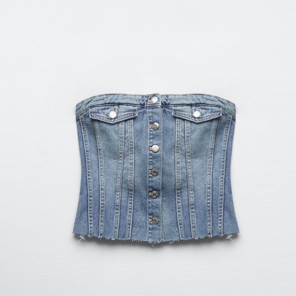 ZARA - Corset denim top - SIZE M